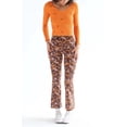 thumbnail image 2 of Cappuccino Floral Flares - Women's Bell Bottom Pants, Brown/Orange, 2 of 4
