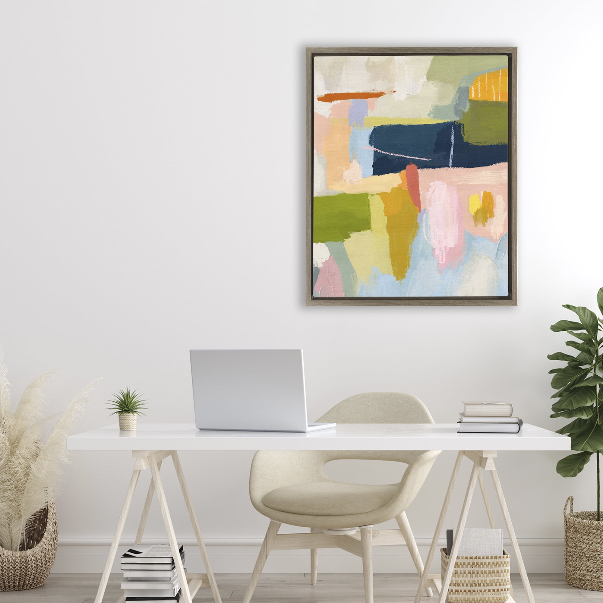 Stupell Industries Pastel Wonder Smattering Brown Framed Floater Canvas Wall Art, design by Lisa Nohren