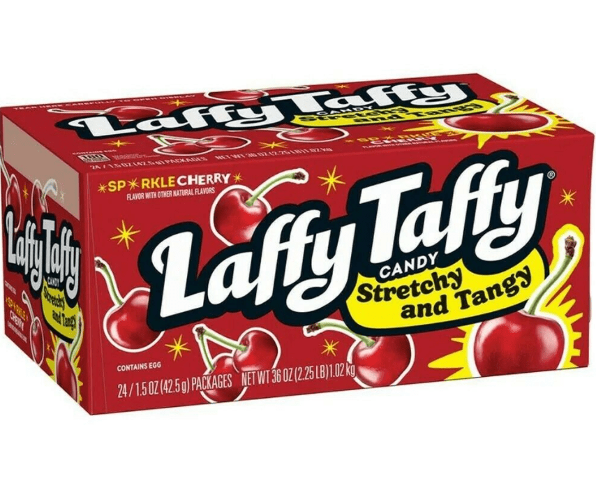 Laffy Taffy Stretchy and Tangy Candy Sparkle Cherry, 1.5oz 24 CT