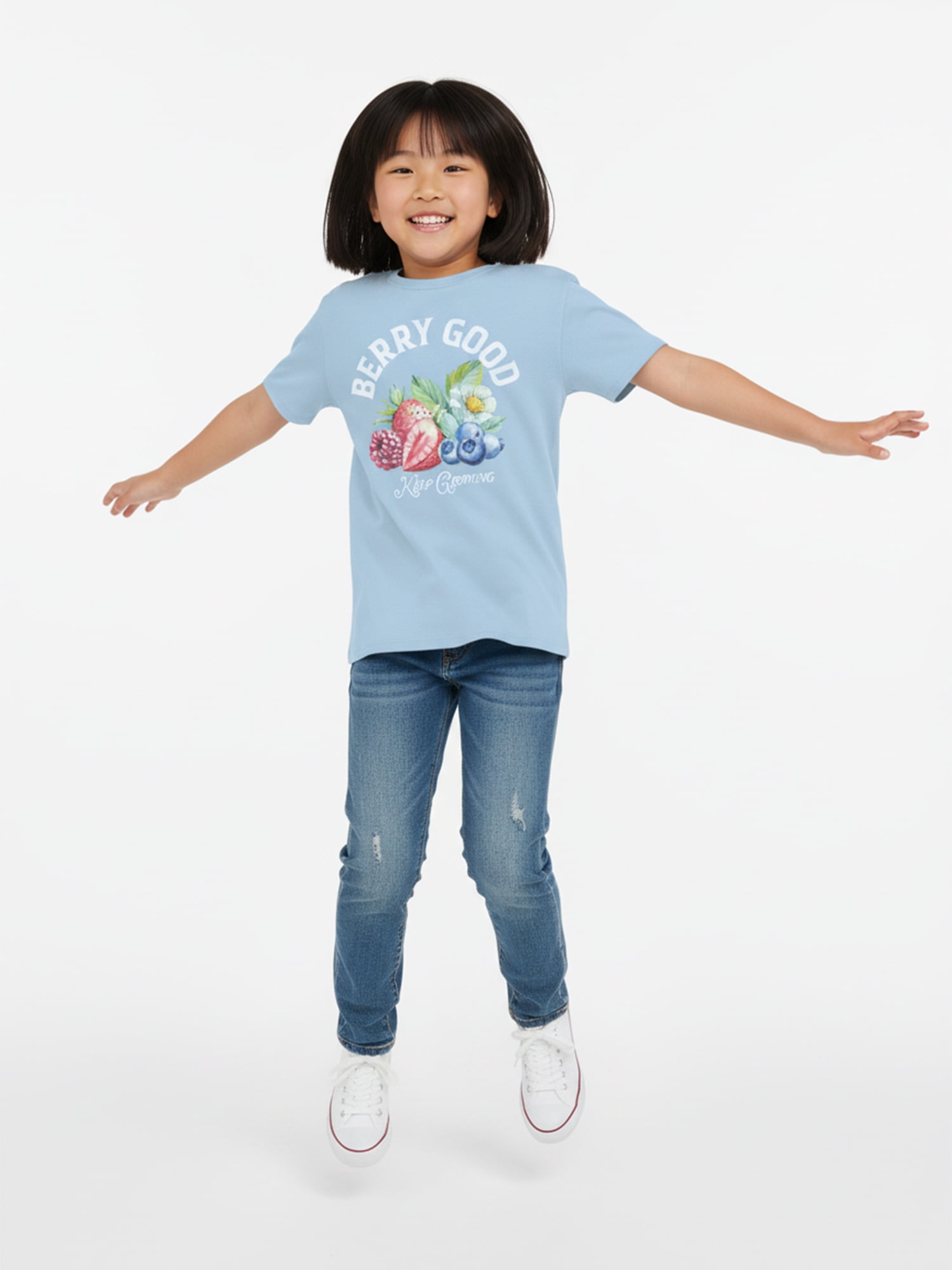 Wonder Nation Girls Berry Good Graphic T-Shirt with Short Sleeves, Sizes 4-18