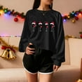 thumbnail image 3 of Turilly Women's Christmas Hoodless Sweatshirts Themed Short Shoulder Long Sleeve Printed Pullover Sweatshirt, 3 of 5
