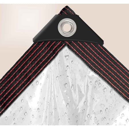 Clear Tarp - Waterproof Transparent with Grommets for Garden Outdoor Rain Cover