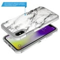 thumbnail image 2 of iPhone Xs Max Case With Tempered Glass Screen Protector, KAESAR Slim Hybrid Dual Layer Graphic Fashion Colorful Cover Armor Case for Apple iPhone X S Max (White Marble), 2 of 5