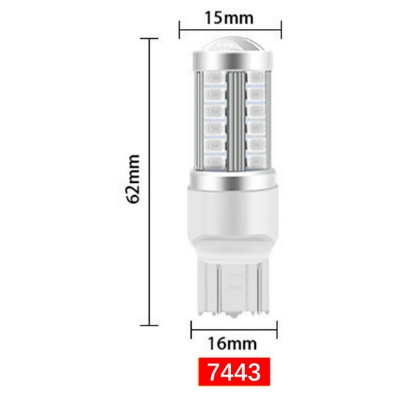 T20-7443 Red Light Car LED Bulbs – Reverse, Driving, Turn Signal, and Brake Lights (2 pcs)