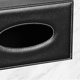 thumbnail image 5 of Servilletero rectangular de cuero negro con tapa para caja de pañuelos, 5 of 5