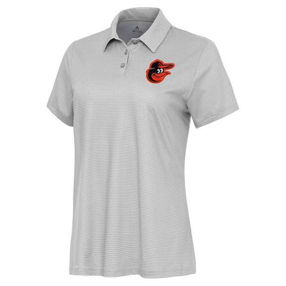 Women's Antigua White/Gray Baltimore Orioles Rings Polo