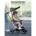 thumbnail image 4 of newyoo Tricycle for Toddlers 1-3, Toddler Tricycle with Push Handle and Canopy, Toddler Bike, Birthday Gift and Toys for Girl and Boy, 6 in 1 Baby Trike, Balance Bike, TR009, Pink, 4 of 8