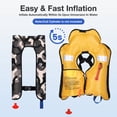 thumbnail image 2 of WARMOUNTS Automatic Inflatable Life Jacket w/ Whistle, Adult PFD Survival Buoyancy Vest for Boating Fishing Sailing Surfing Kayaking for Men Women Max Waist Size: 50'', 2 of 7