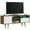 Walnut & White, variant on Canddidliike Mid-Century Modern TV Stand for TVs up to 65 Inch with Storage Shelves, Cabinet Media Console with Storage for Living Room Bedroom
