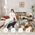 thumbnail image 3 of Manfei Autumn Leaf Plaid Queen Comforter Set,Woodland Wolf Comforter Sets Queen,Orange,Black Reversible,3-Piece,1 Comforter and 2 Pillowcases, 3 of 7