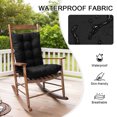 thumbnail image 6 of SHANNA Waterproof Rocking Chair Cushion Set, Premium Tufted Pads Non-skid Cushion Back and Seat Bottom for Porch Rocker Outdoor Indoor Office Dining Chairs, Black, 6 of 9