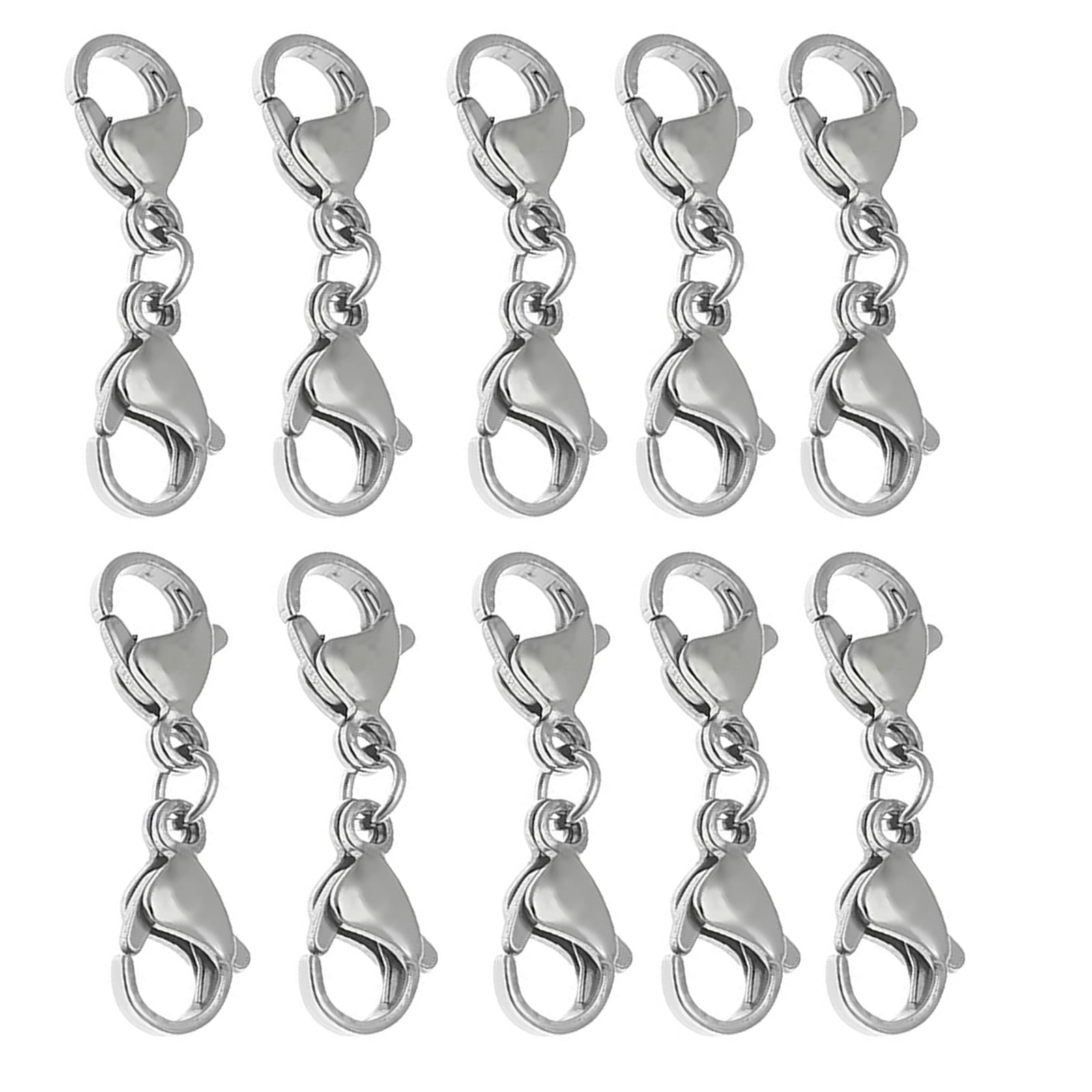 Qulltk 10 Pack Double Lobster Clasp Necklace Clasp Classic Double End  Design Necklace Clasps and Closures, Necklace Extender Double Claw  Connector