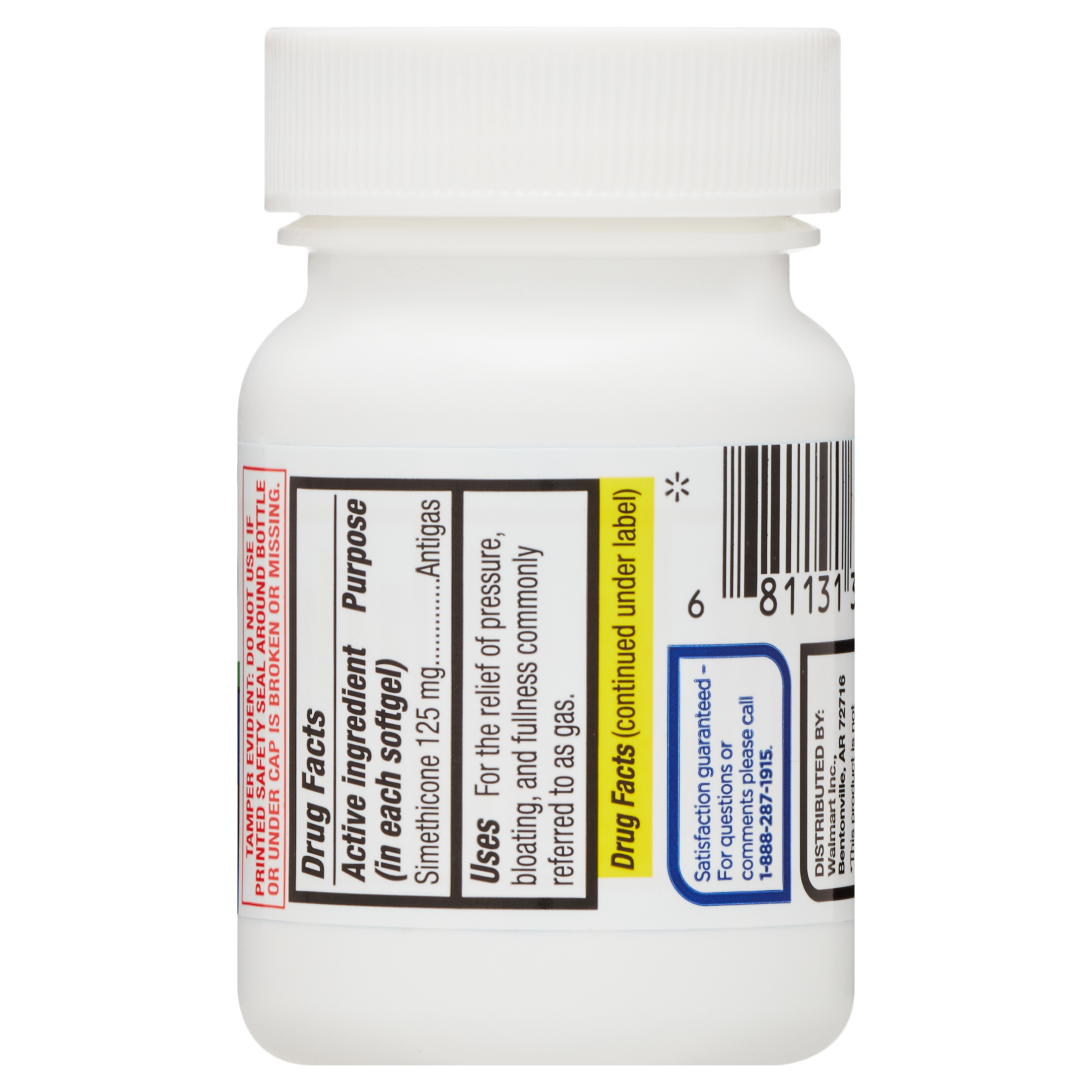 Equate Alivio de Gases de Fuerza Extra con Simeticona 125 mg, Cápsulas Blandas, 20 Unidades, Comparar con Ingrediente Activo de Gas-X Fuerza Extra 6