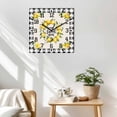 thumbnail image 3 of Summer Lemon Wooden Wall Clock Silent Non Ticking, Farmhouse Black Check Plaid Vintage Square Wall Clocks Battery Operated, Decor Clock for Home Office, Living Room, Kitchen, 10 Inch, 3 of 9