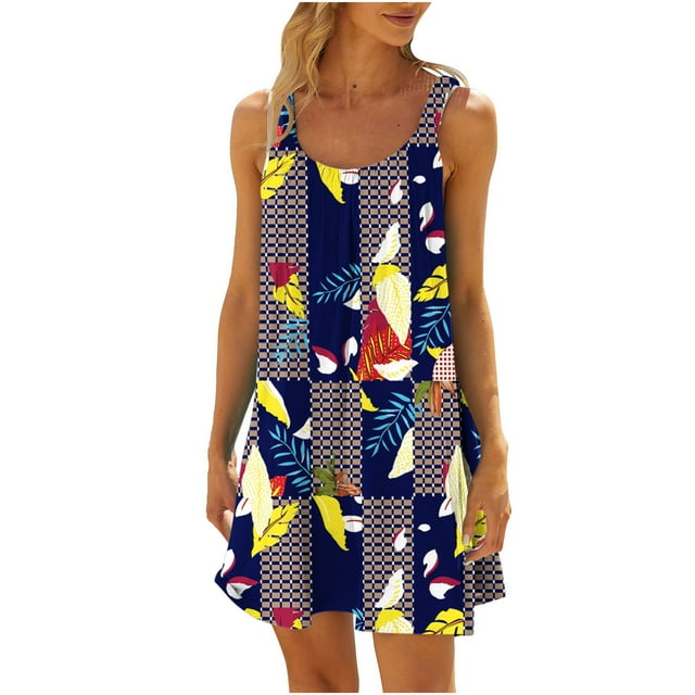 CEHVOM Robe de Plage pour Femme, Paréo de Bikini, Tenue de Plage, Décontractée, Vacances, Courte, d'Été, Dos Nu