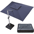 thumbnail image 1 of PURPLE LEAF 10 x 13FT Deluxe Rectangular Patio Umbrella with Base, Large Offset Cantilever Umbrella with 360° Rotation, Navy Blue, 1 of 15