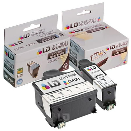 Kodak Compatible #10 Set of 2 Ink Cartridges: 1-1215581 Black & 1-1810829 Color Cartridge
