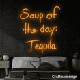 thumbnail image 2 of Craftnamesign Soup Of The Day Tequila Neon Sign for Restaurant Mexican Bar Club Shop Wall Decor, 2 of 4
