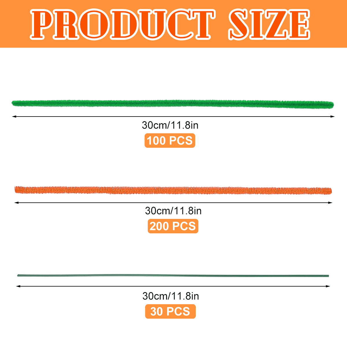 Pipe Cleaners Chenille Stem Set,Easter Fuzzy Sticks Pipe Cleaners Bulk for Arts and Crafts,Home Decoration-Dark green + orange red