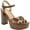 Dark Brown, variant on Marc Fisher Womens DAMASK Faux Suede Almond Toe Platform Sandals
