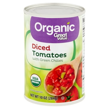Great Value  Diced Tomatoes with Green Chilies, 10 oz