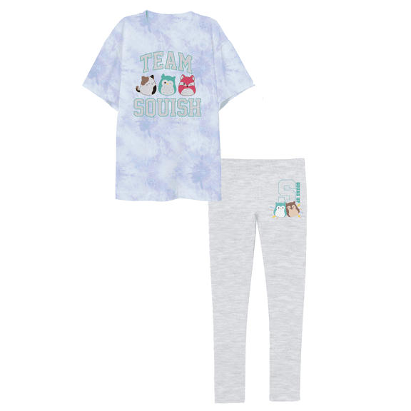 Squishmallows Girl's Short-Sleeve Tee and Leggings 2-Piece Set-Large