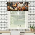 thumbnail image 3 of Rooster Kitchen Valance Curtain Rod Pocket Farm Chicken Rustic Farmhouse Floral Flower Country Retro Privacy Window Valances for Living Room Kitchen 54 by 18 in, 1 Panel, 3 of 6