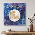 thumbnail image 2 of HFDF Canvas Print Wall Art Good Night Pale Golden Moon in Purple Galaxy Astronomy & Space Sky Digital Art Modern Art Global Scenic Colorful Multicolor for Living Room Bedroom Office 18x12inch Framed, 2 of 5