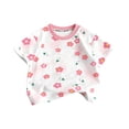 thumbnail image 6 of Asxite Toddler Girls Tshirt Floral Print Short Sleeve Crew Neck Casual Breathable Summer Tops 1-12Y, 6 of 6