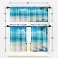 thumbnail image 3 of 36 Inch Kitchen Curtains Beach Ocean Window Curtains and Valances Set of 3, Blue Sea Summer Coastal Short Tier Curtain for Kitchen,Vintage Small Kitchen Decor, 3 of 6