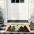 thumbnail image 4 of Merry Christmas Door Mat Outdoor for Front Door,Buffalo Plaid Christmas Tree Welcome Doormat,Winter Xmas Holiday Floor Rugs for Indoor Porch Entrance Farmhouse Decor 30" x 17", 4 of 6