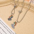 thumbnail image 3 of Collar Magnético De Pareja , Cadena De Clavícula Con Colgante De Arco Iris , Estilo Vintage Hip-hop Space Man, 3 of 3