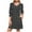 Black, variant on Dress for Women Loose-Fit Polka Dot V Neck 3/4 Puff Sleeve Pocket Casual Daily Mini Dress,Sizes S-2XL
