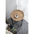thumbnail image 5 of 21.5" Round Wood Top Side Table for Living Spaces with Eye - catching Design and Metal Legs, 5 of 6
