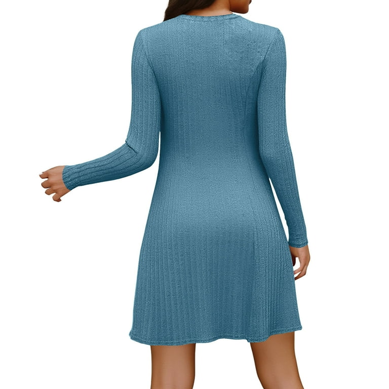 knee length dresses for ladies Meadow Melodies Ribbed Sweater Dress – Impressions Online Boutique