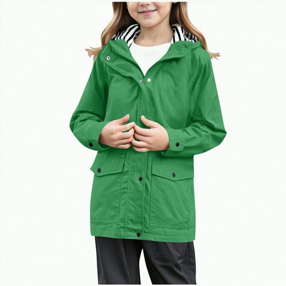 UYYX Kids Winter Coat Girls Raincoat Boys Girls Hooded Jackets Cotton Blend Rain Jackets 4-5 Years