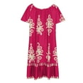 thumbnail image 5 of Ayolanni Boho Women's Holiday Party Dresses Pink Short Sleeve Midi Dresses Summer Dresses for Teen Girls 3x, 5 of 6