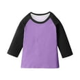 thumbnail image 2 of Frwgonr Girls Lightweight Top Size 3T-14 Crewneck Raglan 3/4 Sleeve Shirts Clothes Cute Pullovers Tops Purple, 2 of 6