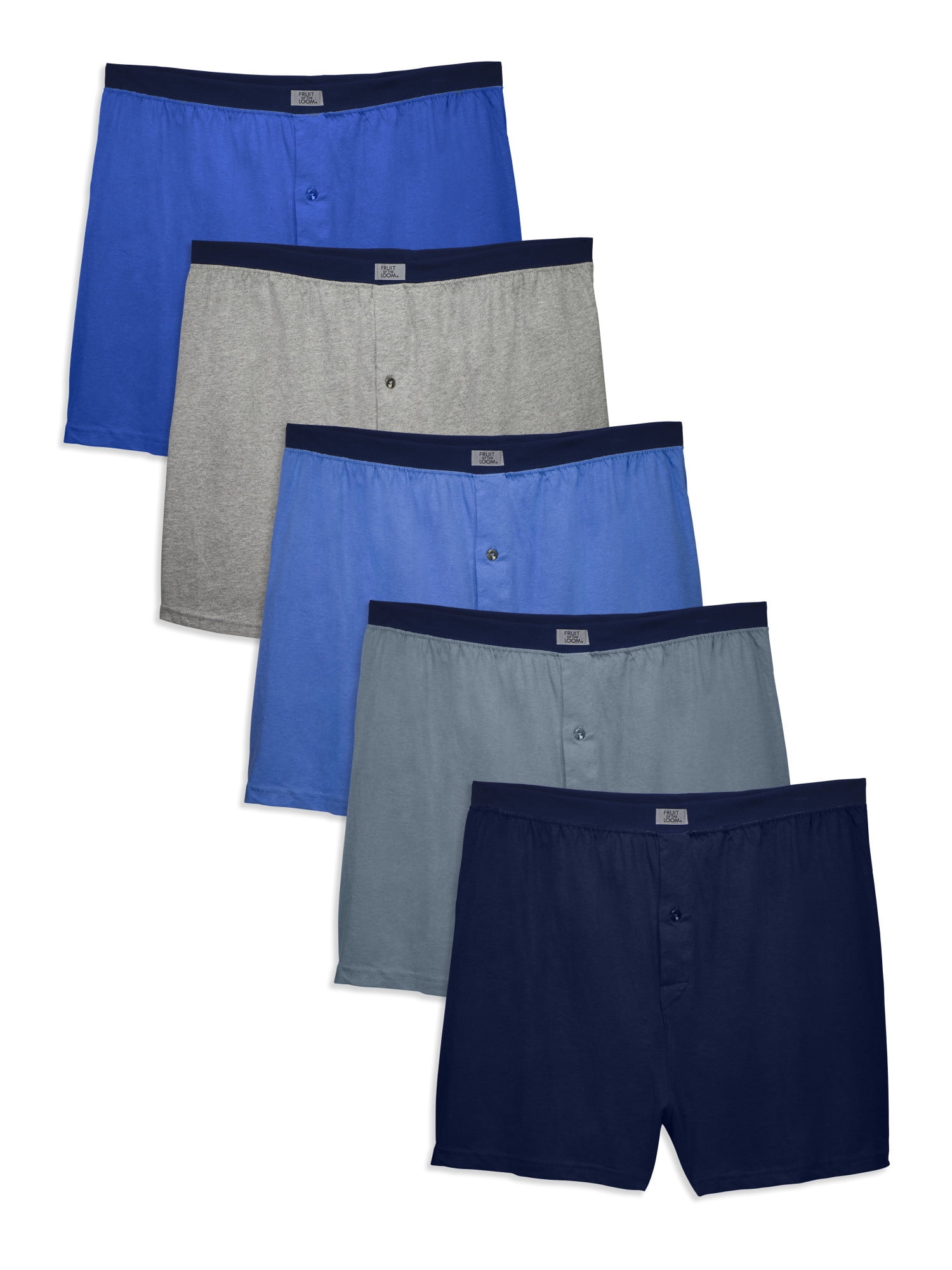 Fruit of the Loom Men's Assorted Knit Boxers, 5 Pack - Walmart.com