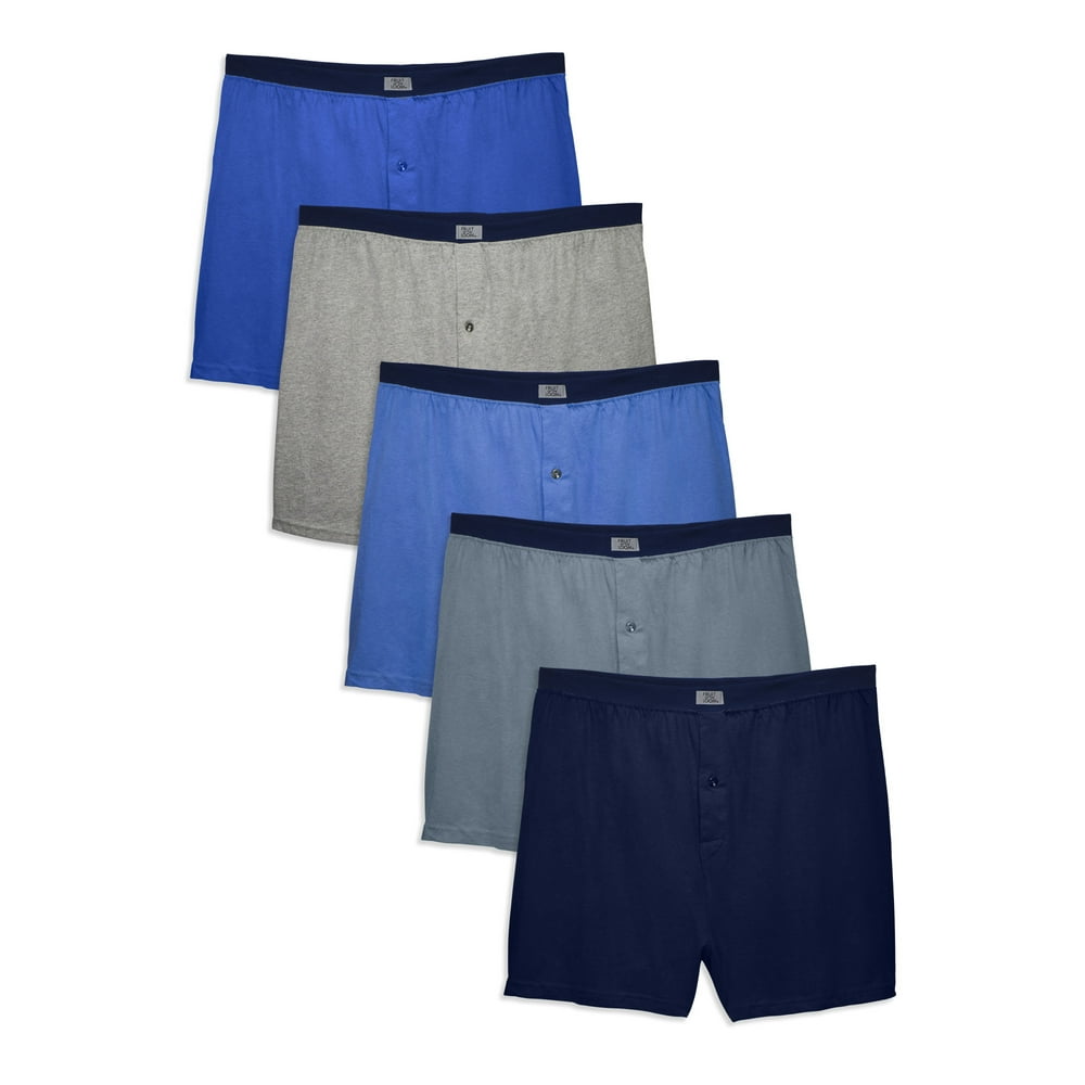 Fruit of the Loom - Fruit of the Loom Men's Assorted Knit Boxers, 5 ...
