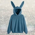 thumbnail image 4 of UJNDER Womens Autumn Winter Casual Cute Solid Hoodie Coat Jacket Sweatshirt Blue L, 4 of 9