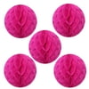 Wrapables® 6" Set of 5 Tissue Honeycomb Ball Party Decorations for Weddings, Birthday Parties, Baby Showers, and Nursery Décor, Hot Pink