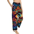 thumbnail image 3 of Cauagu Vibrant Psychedelic Eye Pajama Pants for Women Loose Fit Wide Leg Trouser Pants Casual Elastic Waist Drawstring Lounge Pants, 3 of 6