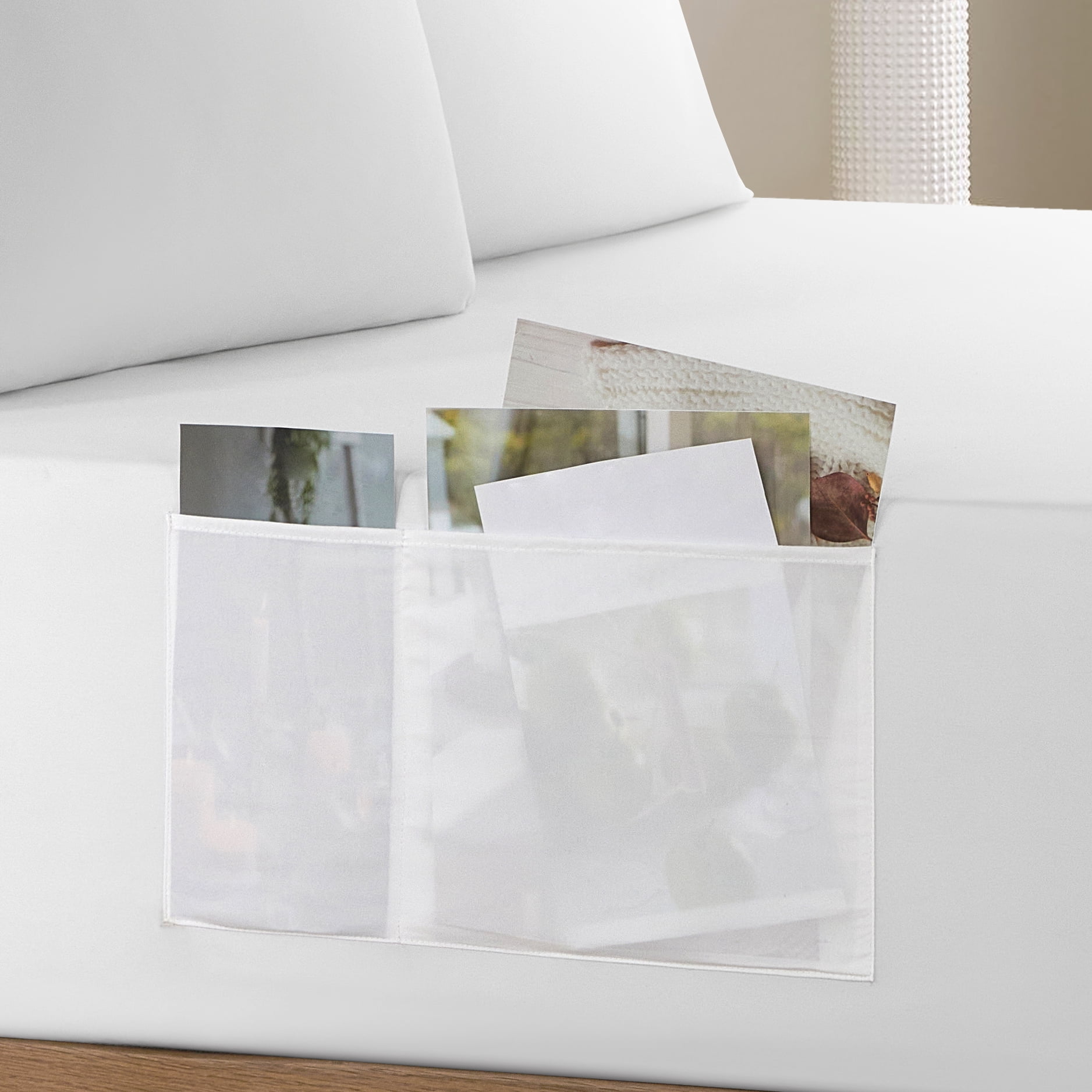Urban Shop Double Sided Tech Pocket Fitted Sheet with Pillowcase, Full, White