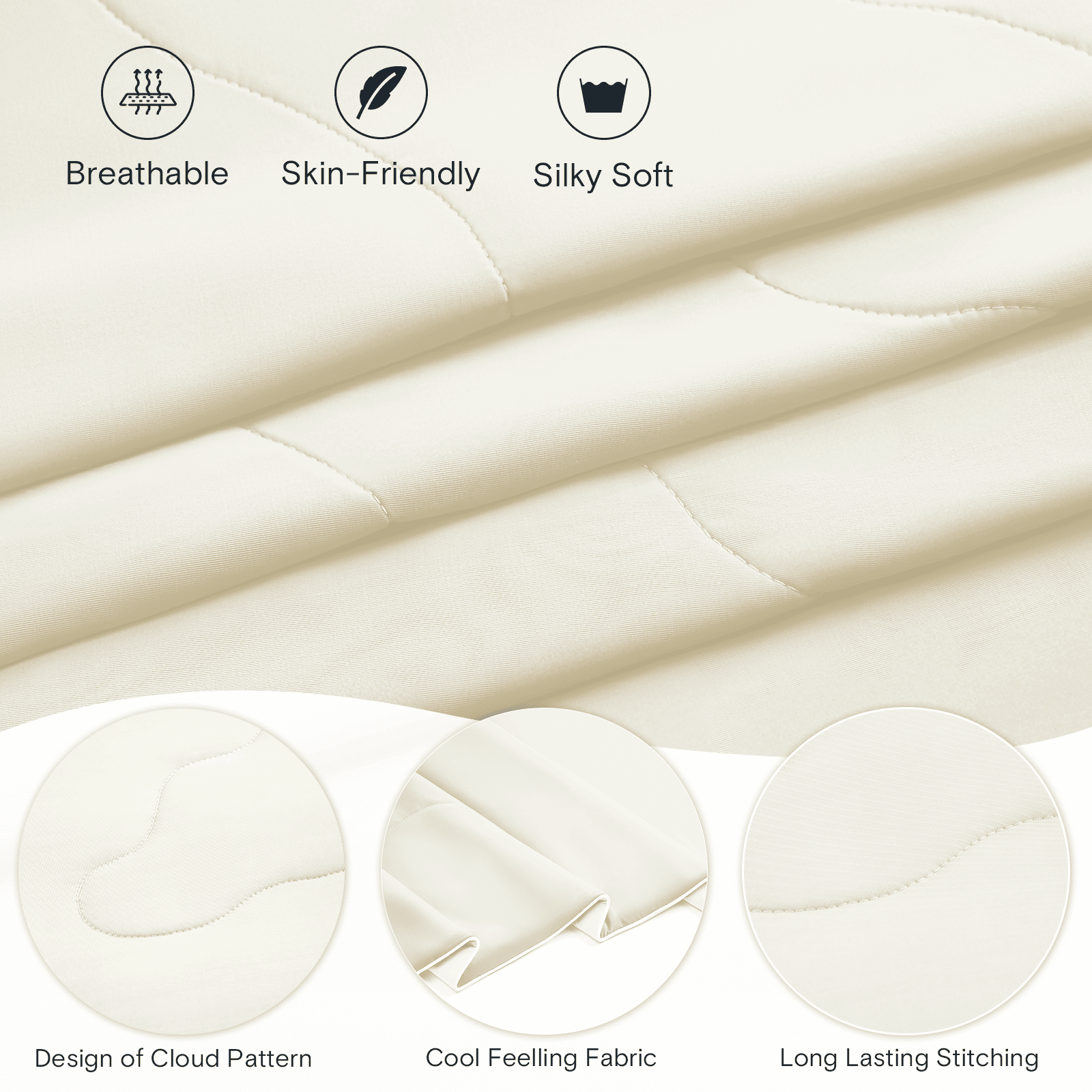 Luxclub Cooling Comforter for Bed, Soft Fabric, Twin, 66" X 88", White, Breathable Comforter for Hot Sleepers