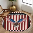 thumbnail image 2 of Round Rug 6Ft Washable Non-Slip, Independence Day Circle Area Rugs for Living Room Bedroom, Eagle U.S Flag Red Blue Stripes Retro Indoor Floor Mats Carpet Runner for Home Decor Aesthetic, 2 of 8