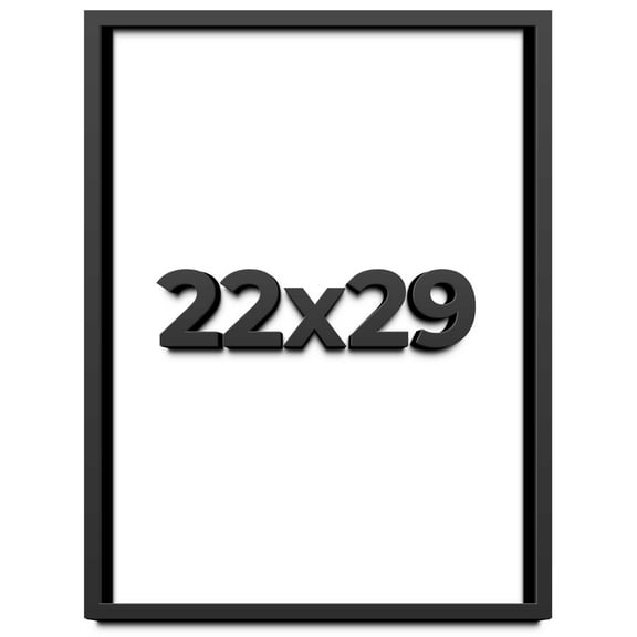 22x29 Shadow Box Frame Black | 1 inches Deep Real Wood Contemporary Shadowbox Display Frame | UV