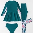 thumbnail image 5 of 10-11 T Swimsuit For Girls Girls Long Sleeve Rash Guard Two Piece Swim Set with UPF 50+ Sun for Surfing Beach and Pool Activities, 5 of 8