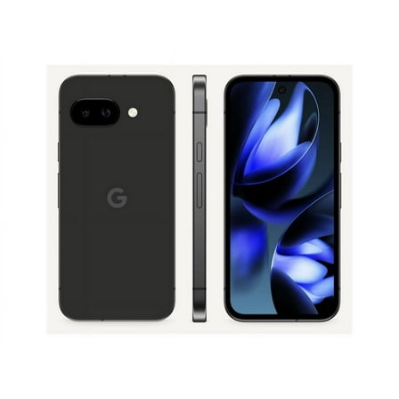 Pre-Owned Google Pixel 9A - 5G smartphone - dual-SIM - RAM 8 GB / Internal Memory 128 GB - pOLED display - 6.3" - 2424 x 1080 pixels (120 Hz) - 2x rear cameras 48 MP, 13 MP - front camera 13 MP - obsidian