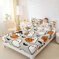 thumbnail image 3 of Manfei Cartoon Halloween Bed Sheets,Spooky Ghost Bat Full Size Sheets,4pcs,1 Flat Sheet,1 Fitted Sheet and 2 Pillowcases, 3 of 6